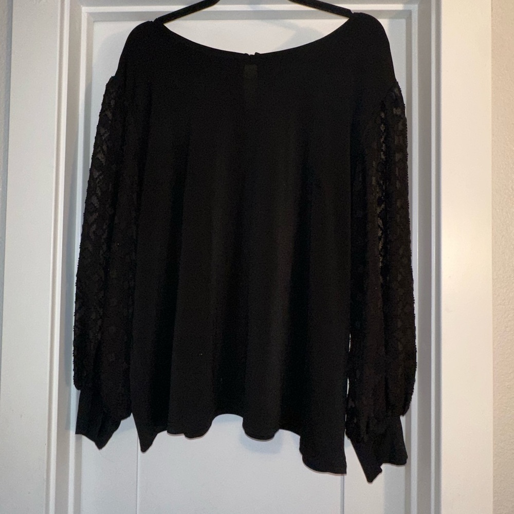Nordstrom black Lace Sleeve Blouse